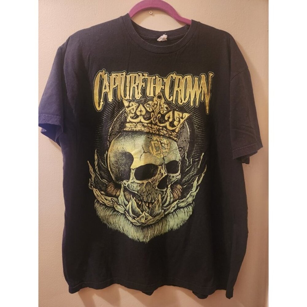 Capture The Crown Men’s Neon Skull Black T-Shirt 3XL Tee